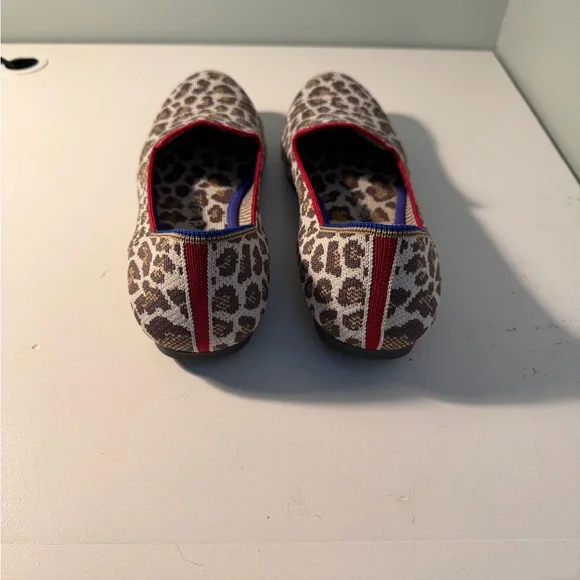 Rothy's Leopard Print Flats with Red Trim - Picture 3 of 6